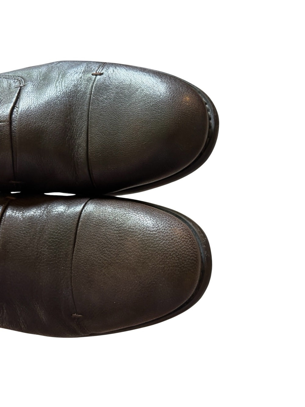 John Varvatos dark brown leather side zip ankle boots - Picture 4 of 8